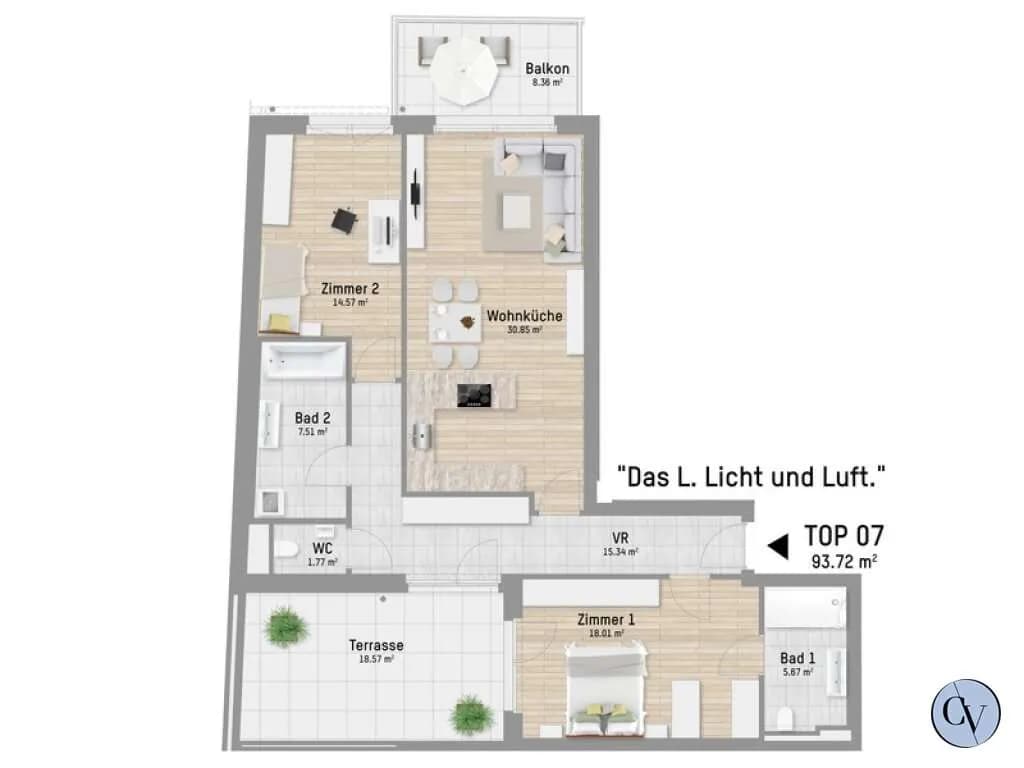 3-Zimmer-Wohnung kaufen in Wien – 93 m², € 549.900 – Bild 9 von 9
