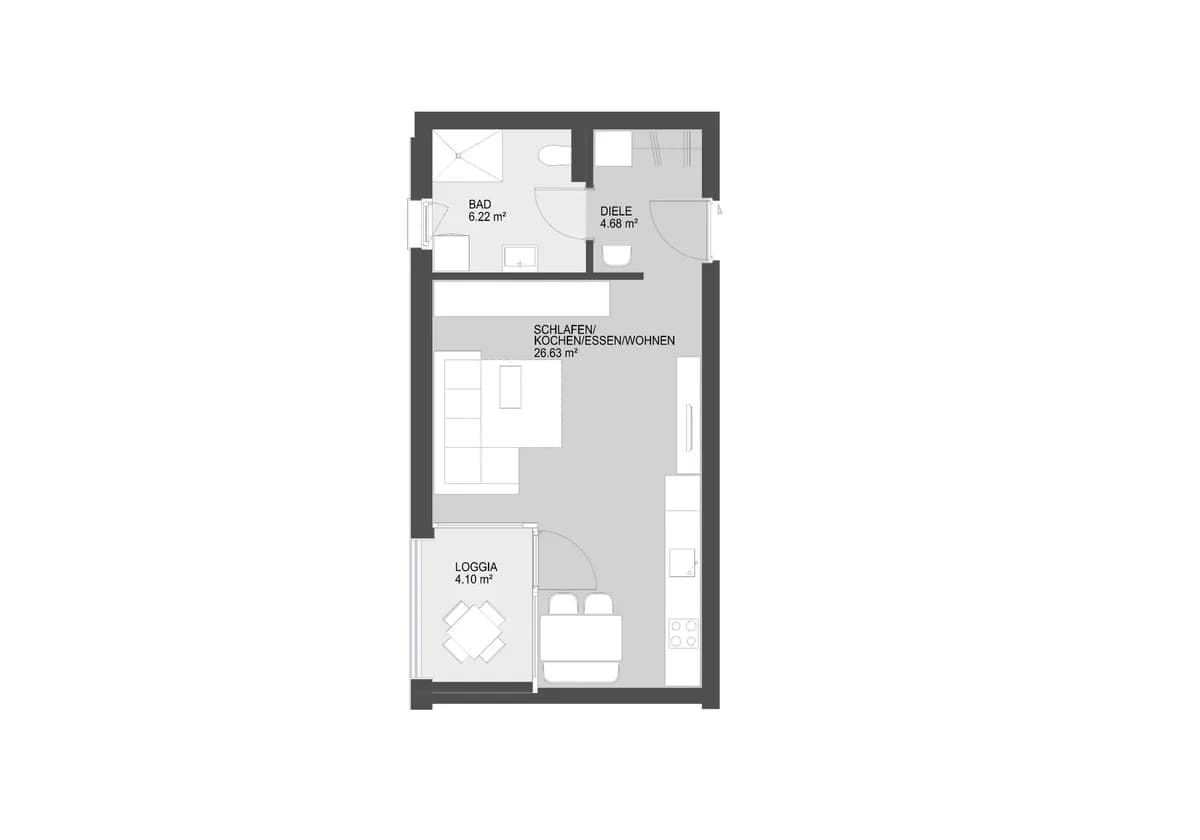 1-Zimmer-Wohnung kaufen in Dornbirn – 37,53 m², € 258.000 – Bild 9 von 9