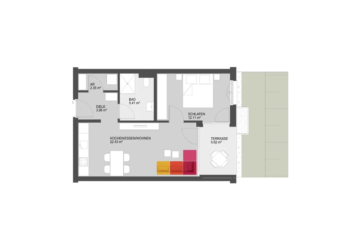 2-Zimmer-Wohnung kaufen in Dornbirn – 46,26 m², € 315.500 – Bild 8 von 10