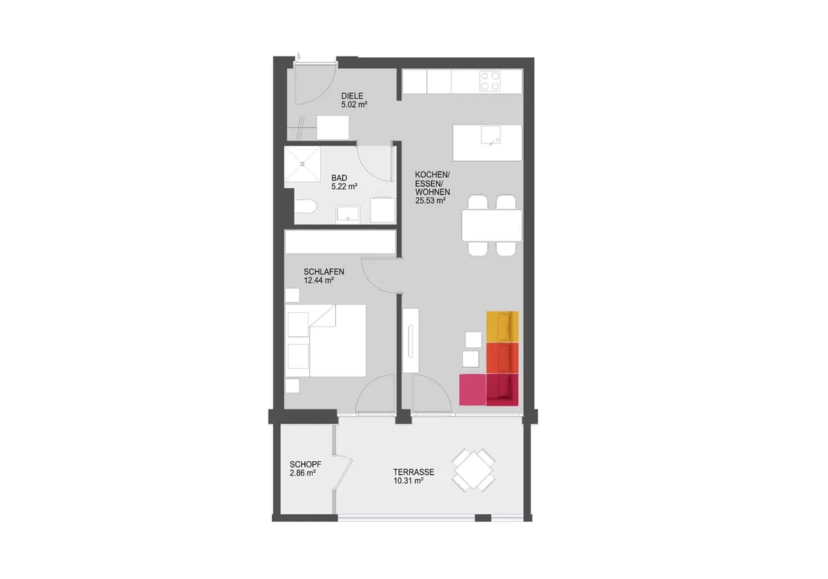 2-Zimmer-Wohnung kaufen in Dornbirn – 48,21 m², € 336.500 – Bild 9 von 11