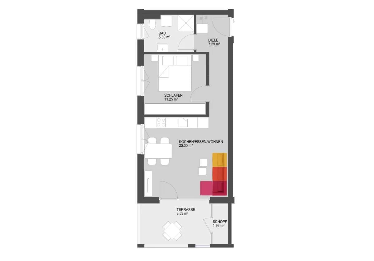 2-Zimmer-Wohnung kaufen in Dornbirn – 44,23 m², € 309.500 – Bild 8 von 10
