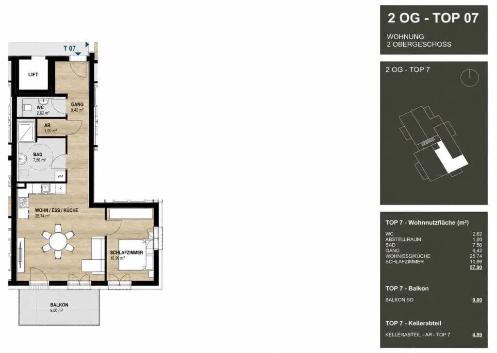 2-Zimmer-Wohnung kaufen in Steyr – 58 m², € 295.900 – Bild 15 von 15