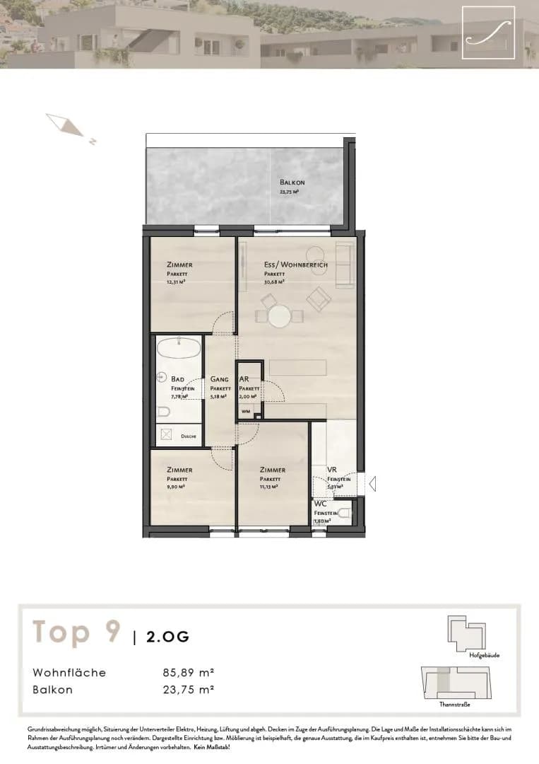 4-Zimmer-Wohnung kaufen in Linz Land – 85,89 m², € 499.000 – Bild 14 von 14