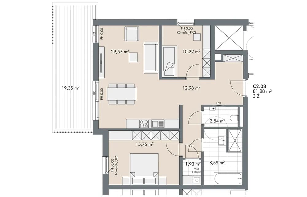 3-Zimmer-Wohnung kaufen in Schwaz – 82 m², € 591.480 – Bild 11 von 11