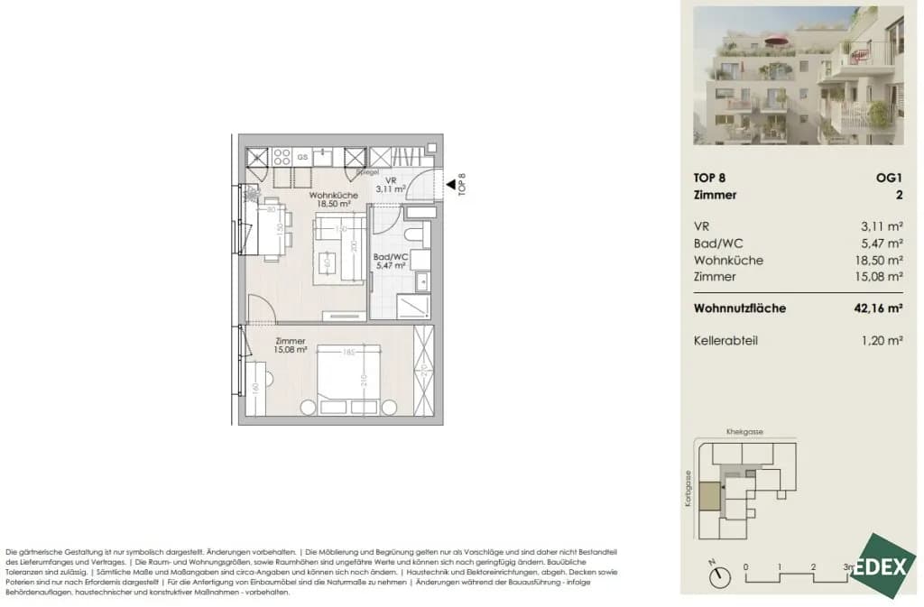 2-Zimmer-Wohnung kaufen in Wien – 42,16 m², € 220.000 – Bild 20 von 20