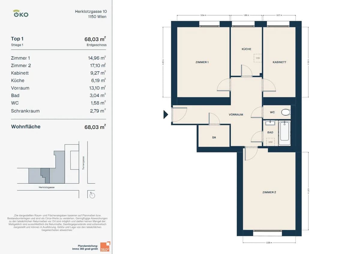 3-Zimmer-Wohnung mieten in Wien – 68,03 m², € 1.035 – Bild 2 von 10