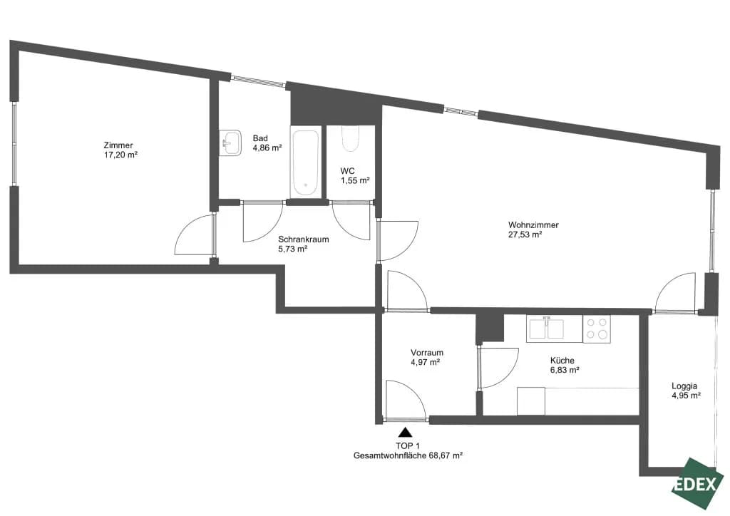 2-Zimmer-Wohnung kaufen in Wien – 74 m², € 275.000 – Bild 21 von 22