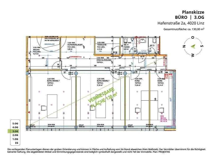 4-Zimmer-Gewerbeimmobilie mieten in Linz – 130 m², € 2.441 – Bild 7 von 7