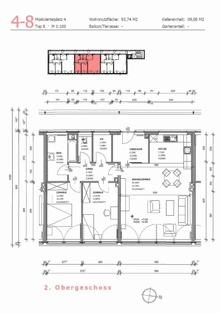 3-Zimmer-Wohnung mieten in Amstetten – 93,74 m², € 996 – Bild 12 von 12