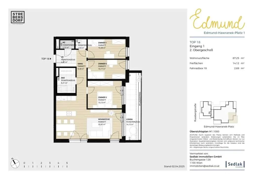 4-Zimmer-Wohnung kaufen in Wien – 87,25 m², € 580.000 – Bild 3 von 9