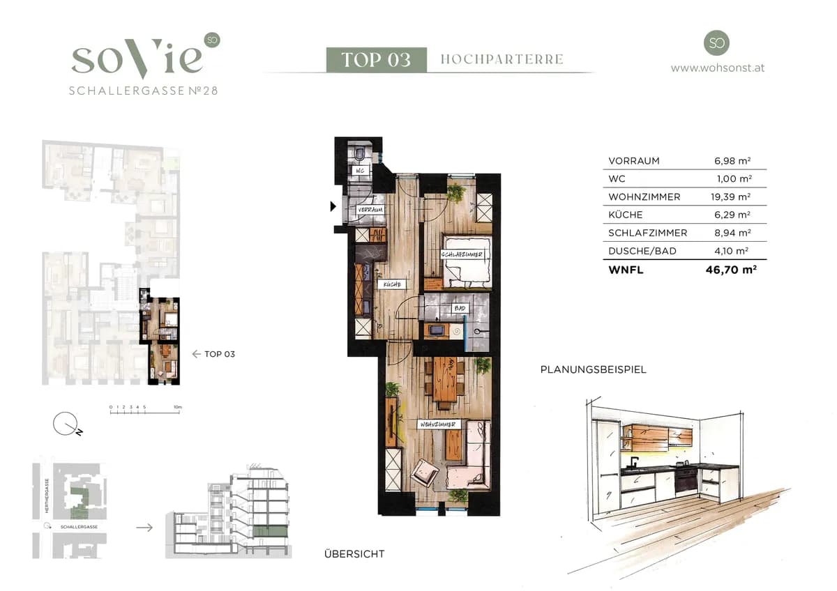 3-Zimmer-Wohnung kaufen in Wien – 46,7 m², € 254.700 – Bild 2 von 19