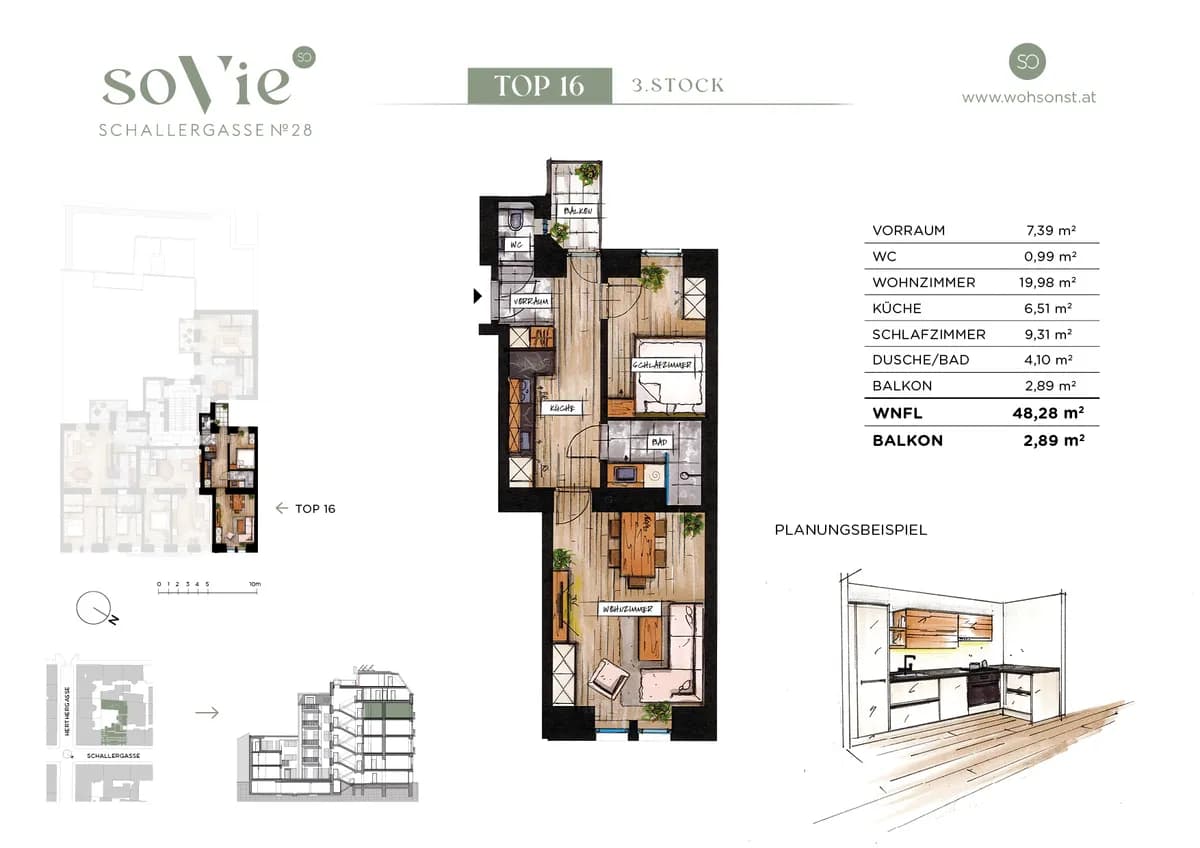 2-Zimmer-Wohnung kaufen in Wien – 48,28 m², € 362.100 – Bild 2 von 18