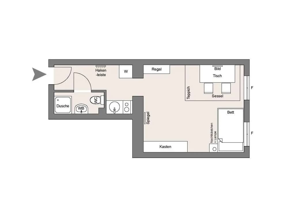1-Zimmer-Wohnung mieten in Wien – 27 m², € 900 – Bild 9 von 9