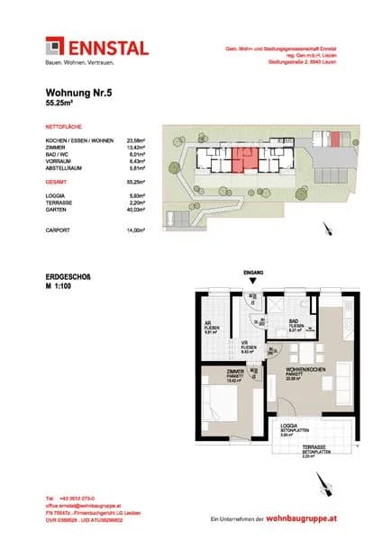 2-Zimmer-Wohnung mieten in Weiz – 61,18 m², € 715 – Bild 2 von 2