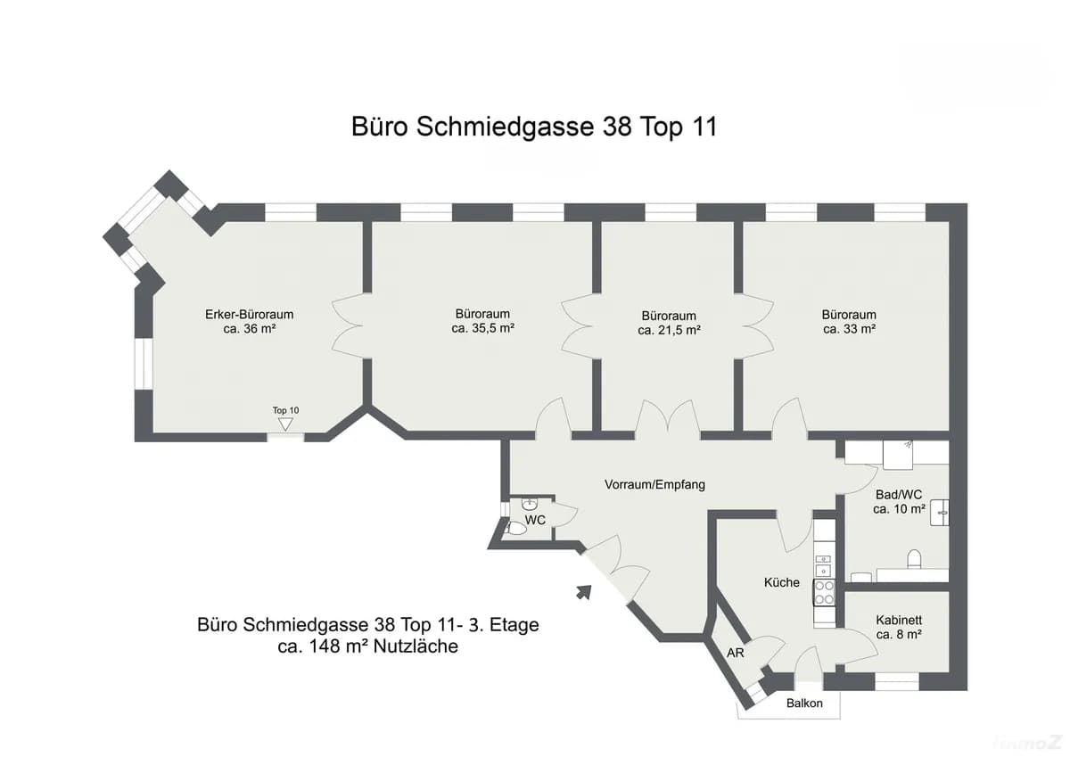 3-Zimmer-Gewerbeimmobilie mieten in Graz – 148 m², € 1.833 – Bild 2 von 20
