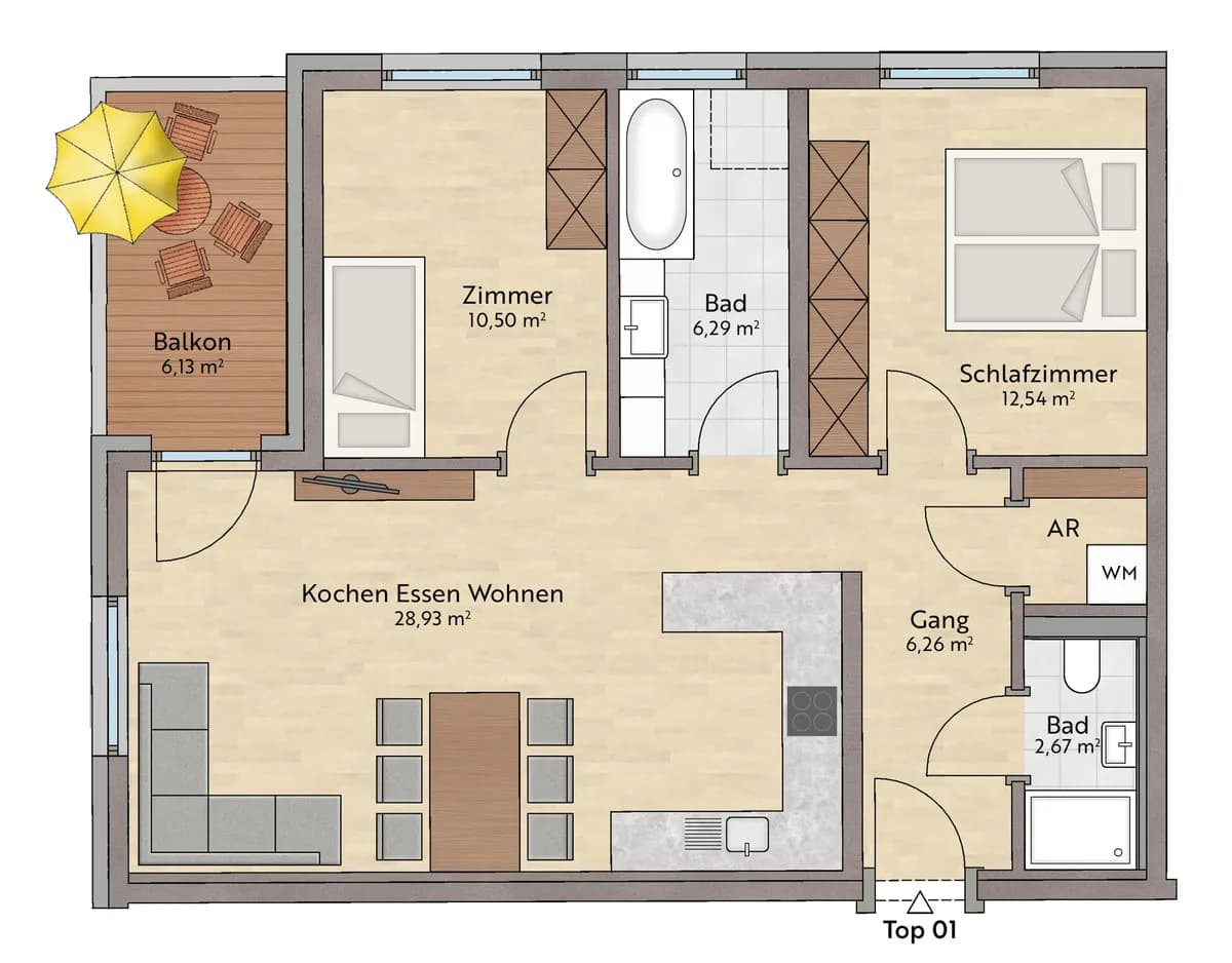 3-Zimmer-Wohnung kaufen in Schwaz – 69,24 m² – Bild 5 von 7