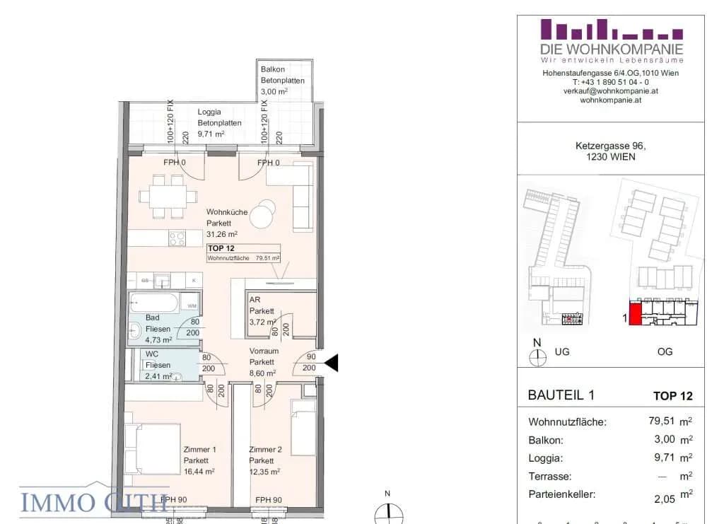 3-Zimmer-Wohnung kaufen in Wien – 80 m², € 465.000 – Bild 14 von 14