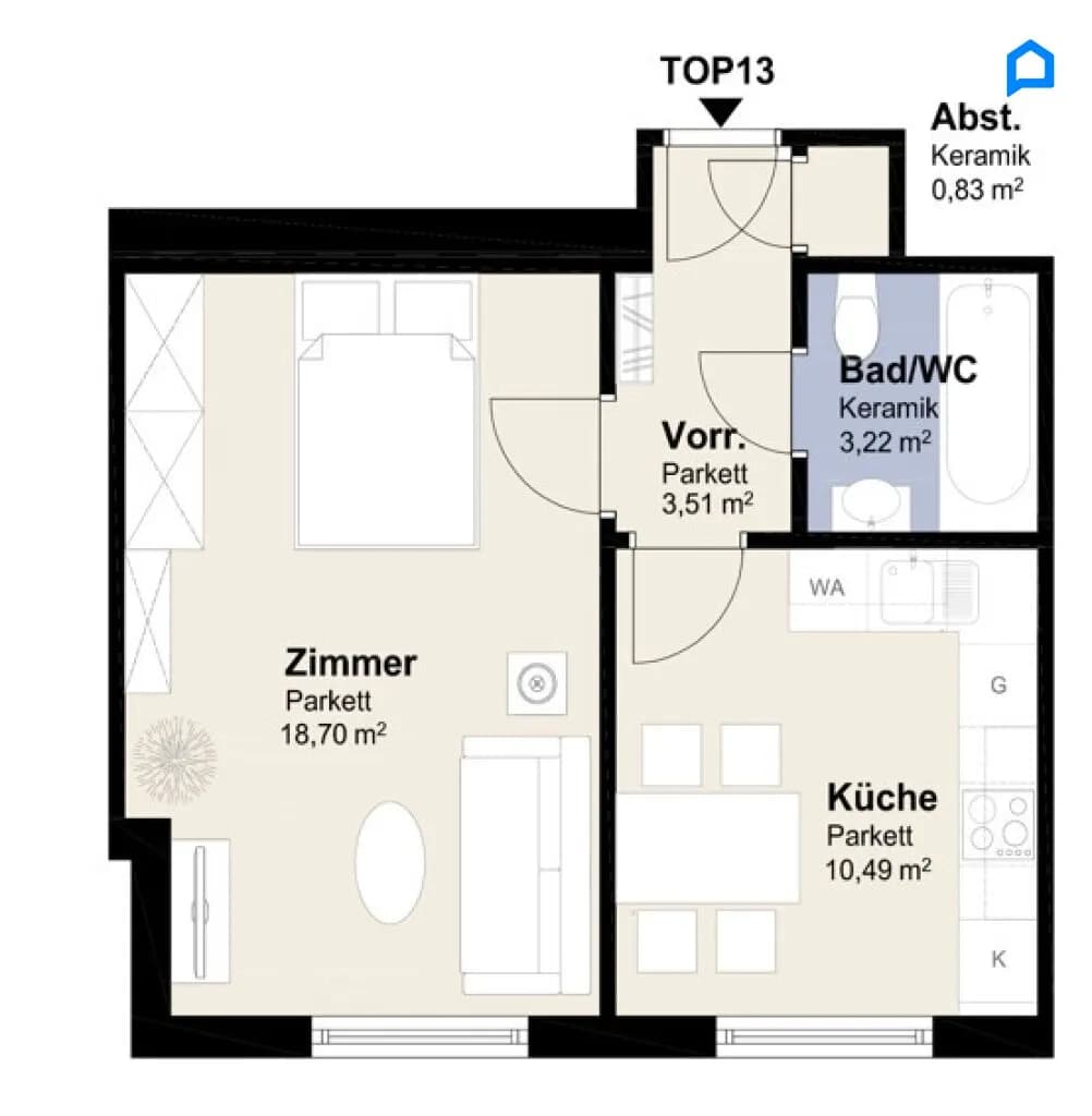 2-Zimmer-Wohnung kaufen in Wien – 37 m², € 229.900 – Bild 13 von 13