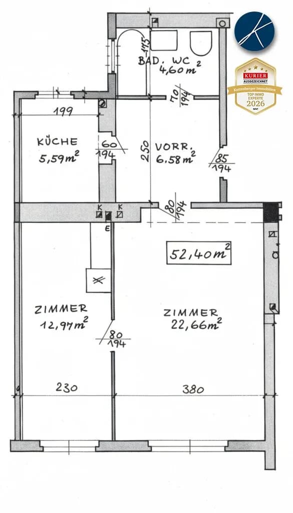 2-Zimmer-Wohnung kaufen in Wien – 53 m², € 159.900 – Bild 8 von 9