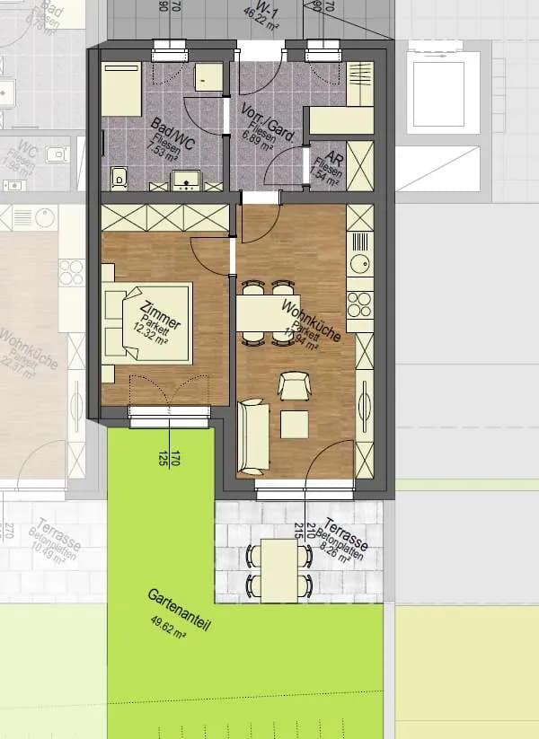 2-Zimmer-Wohnung kaufen in Deutschlandsberg – 46 m², € 148.490 – Bild 2 von 7