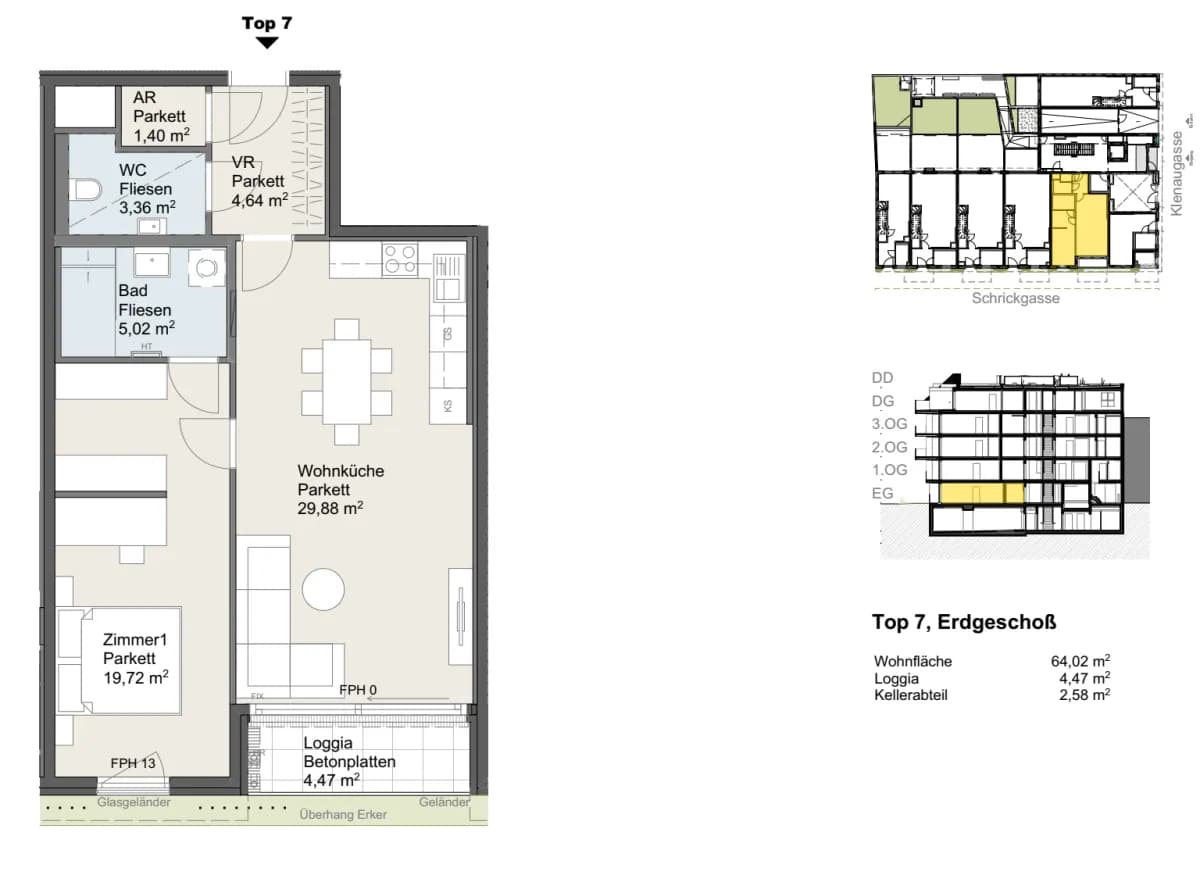 2-Zimmer-Wohnung kaufen in Wien – 64,02 m², € 367.100 – Bild 8 von 13
