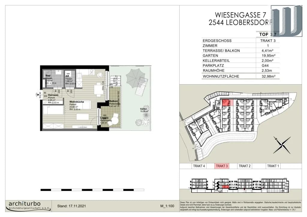 1-Zimmer-Wohnung mieten in Baden – 33,34 m², € 697 – Bild 19 von 19