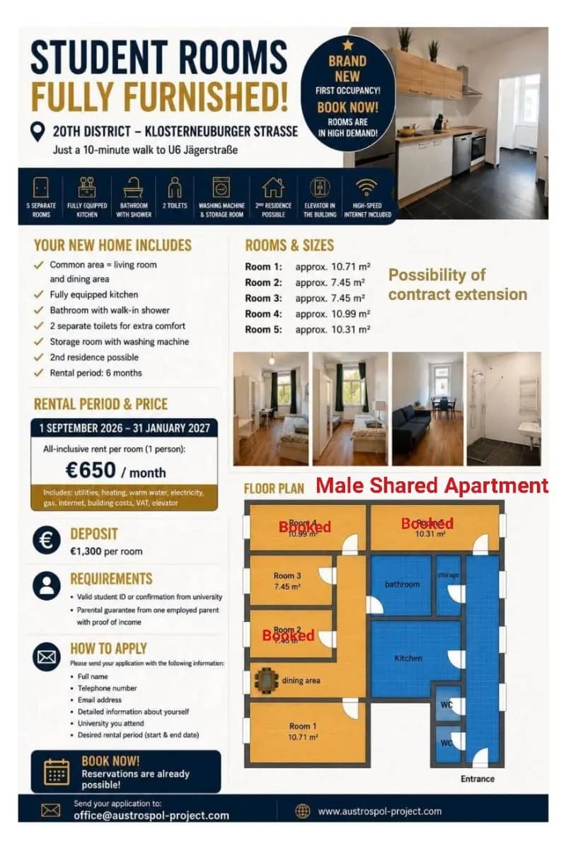 5-Zimmer-Wohnung mieten in Wien – 100 m², € 650 – Bild 2 von 26