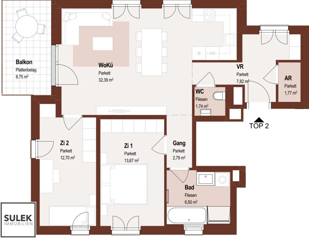 3-Zimmer-Wohnung mieten in Wien – 79,38 m², € 1.899 – Bild 20 von 21