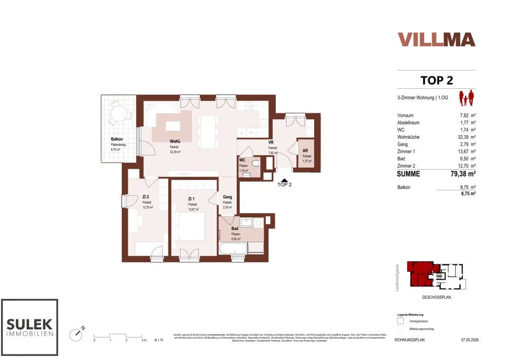 3-Zimmer-Wohnung mieten in Wien – 79,38 m², € 1.899 – Bild 21 von 21