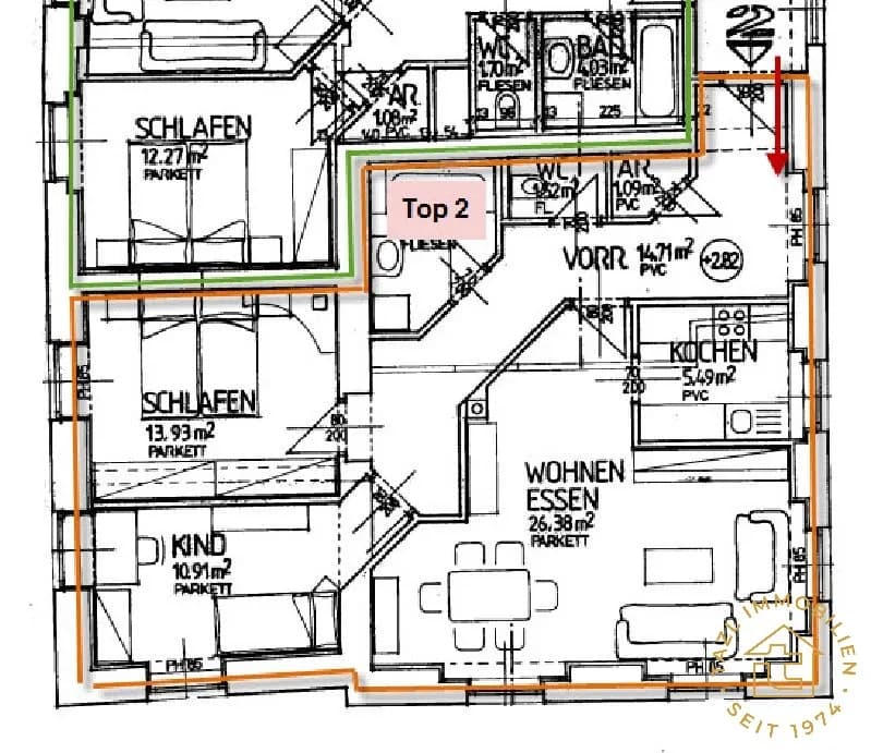 3-Zimmer-Wohnung mieten in Weiz – 80,58 m², € 749 – Bild 2 von 12