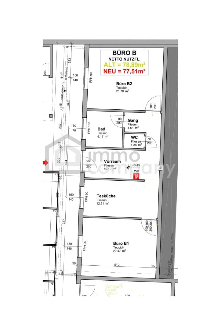 Gewerbeimmobilie mieten in Bruck an der Leitha – 77,51 m², € 950 – Bild 11 von 12