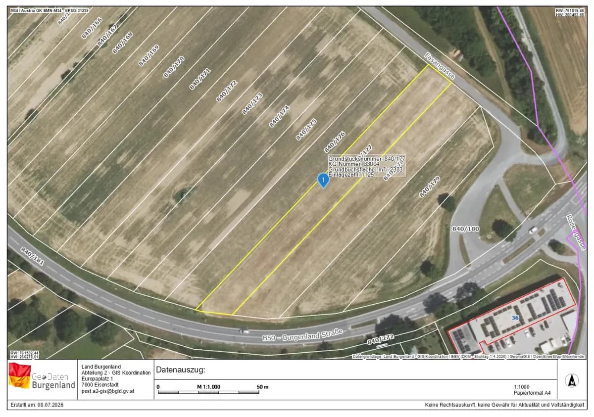 Immobilie kaufen in Oberpullendorf – 2 383 m², € 90.000 – Bild 3 von 3