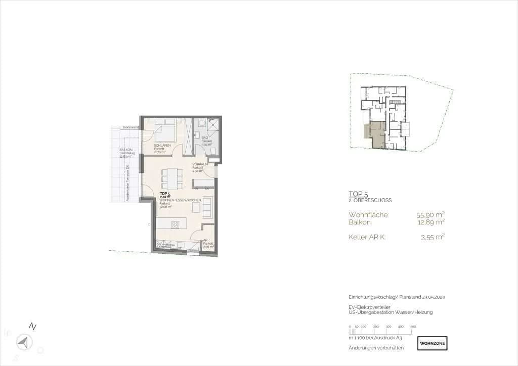 2-Zimmer-Wohnung kaufen in Salzburg Stadt – 55,9 m², € 553.000 – Bild 4 von 7