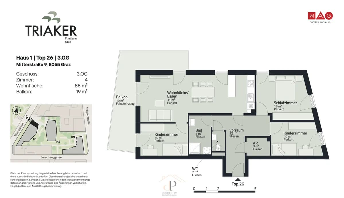 4-Zimmer-Wohnung mieten in Graz – 88 m², € 1.490 – Bild 15 von 15
