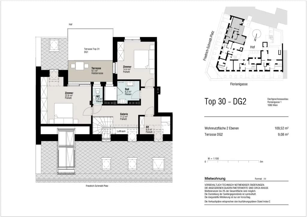 3-Zimmer-Wohnung mieten in Wien – 109,52 m², € 3.400 – Bild 29 von 29