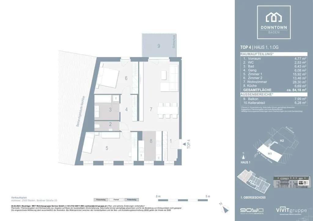 3-Zimmer-Wohnung kaufen in Baden – 84,17 m², € 475.000 – Bild 9 von 9