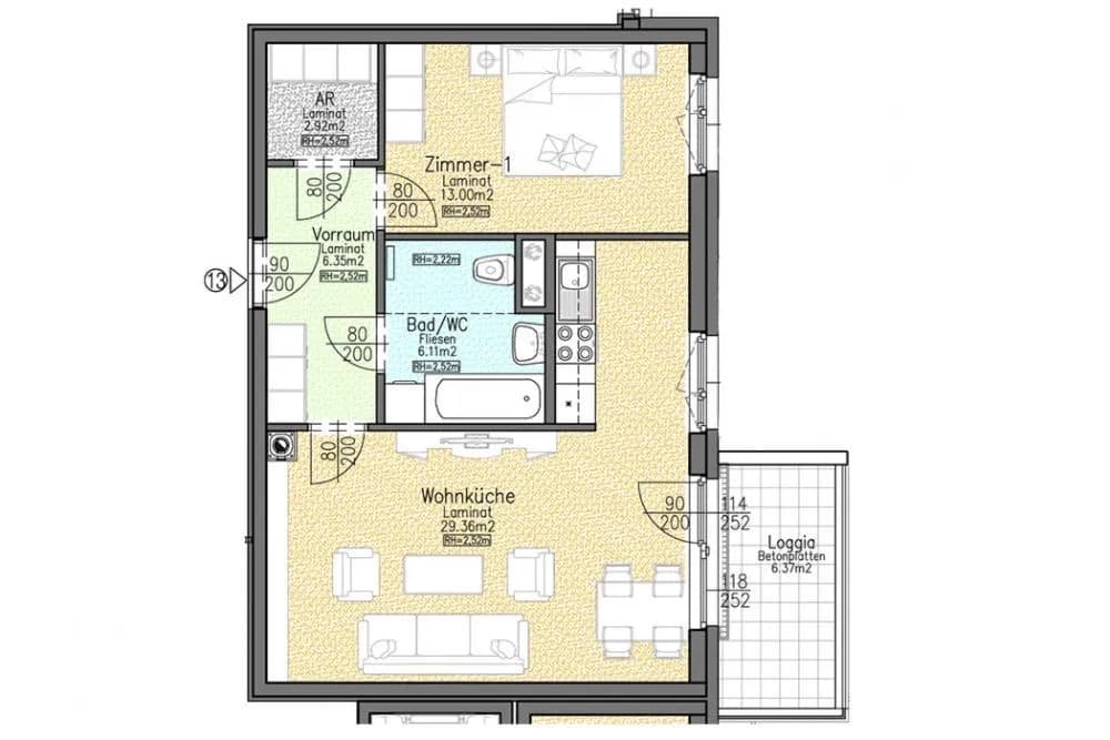 2-Zimmer-Wohnung mieten in Sankt Pölten Land – 57 m², € 680 – Bild 8 von 9
