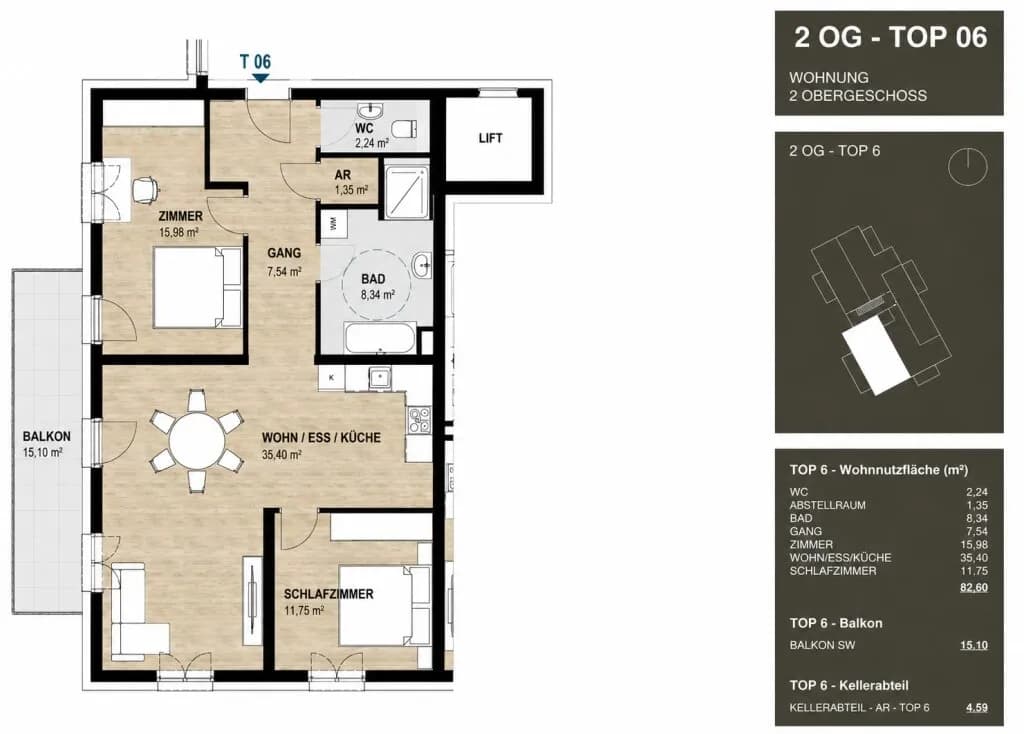 3-Zimmer-Wohnung mieten in Steyr – 83 m², € 1.309 – Bild 14 von 14