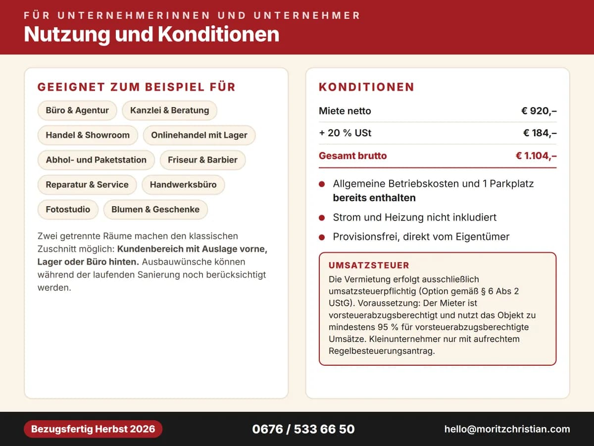2-Zimmer-Gewerbeimmobilie mieten in Wien – 30 m², € 1.104 – Bild 4 von 4