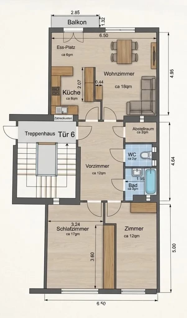 3-Zimmer-Wohnung kaufen in Wien – 80 m², € 329.000 – Bild 8 von 8