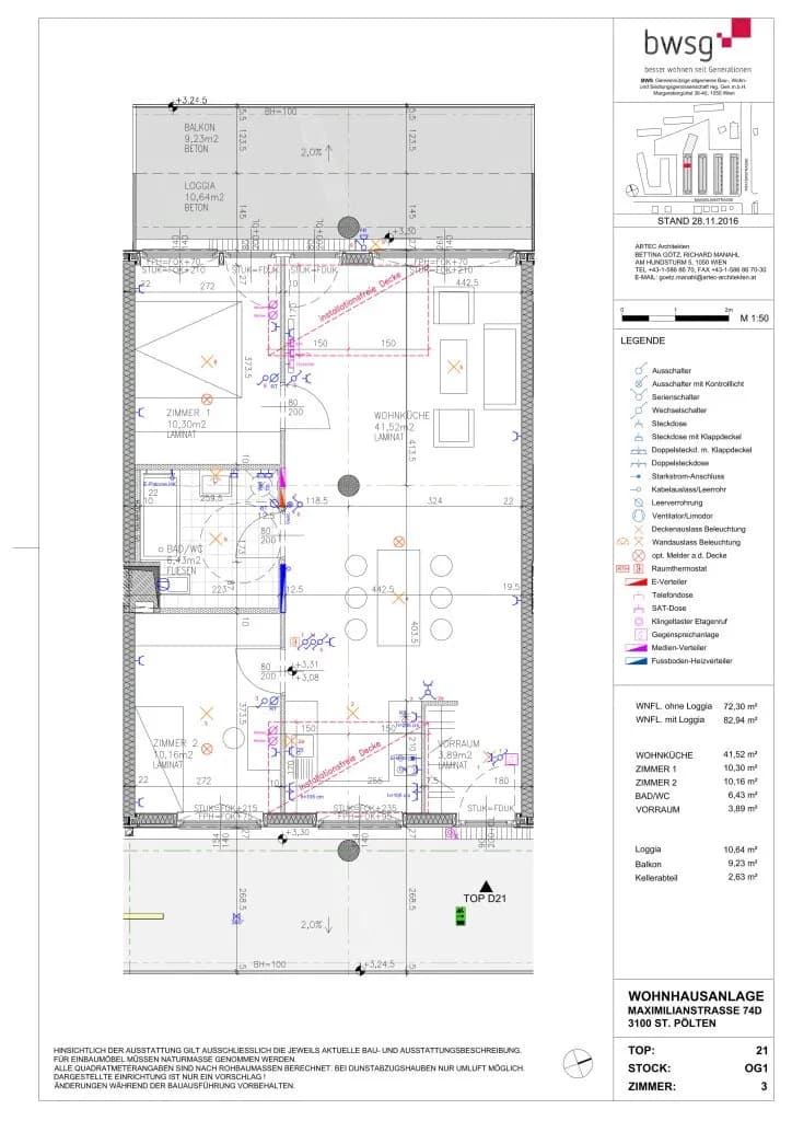 3-Zimmer-Wohnung mieten in Sankt Pölten – 72,3 m², € 879 – Bild 8 von 8