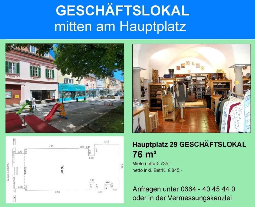 1-Zimmer-Gewerbeimmobilie mieten in Voitsberg – 76 m², € 888