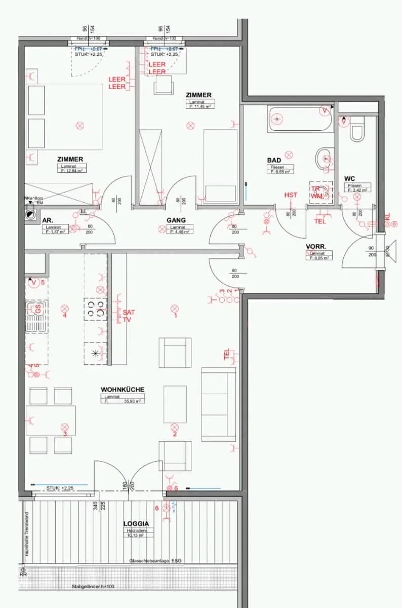 3-Zimmer-Wohnung mieten in Wien – 83 m², € 1.005