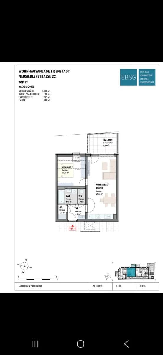 2-Zimmer-Wohnung mieten in Eisenstadt – 53 m², € 770 – Bild 3 von 13