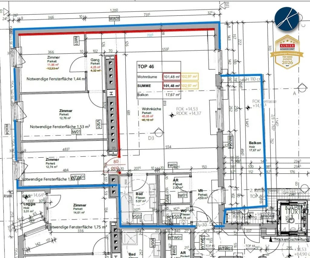 4-Zimmer-Wohnung kaufen in Wien – 101,48 m², € 609.000 – Bild 5 von 24