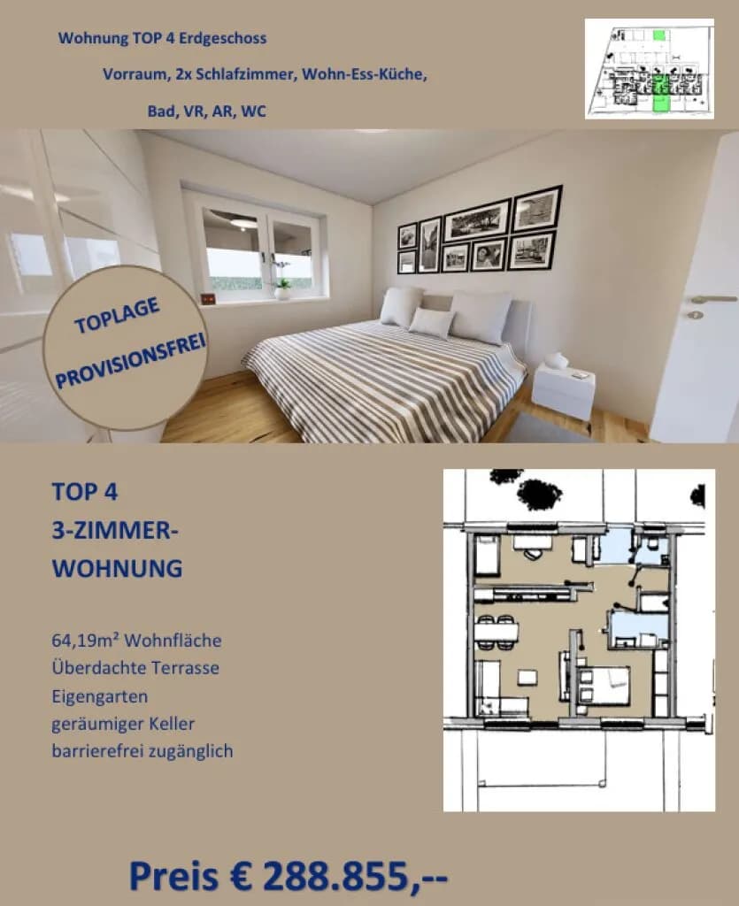 3-Zimmer-Wohnung kaufen in Wolfsberg – 64,19 m², € 288.855
