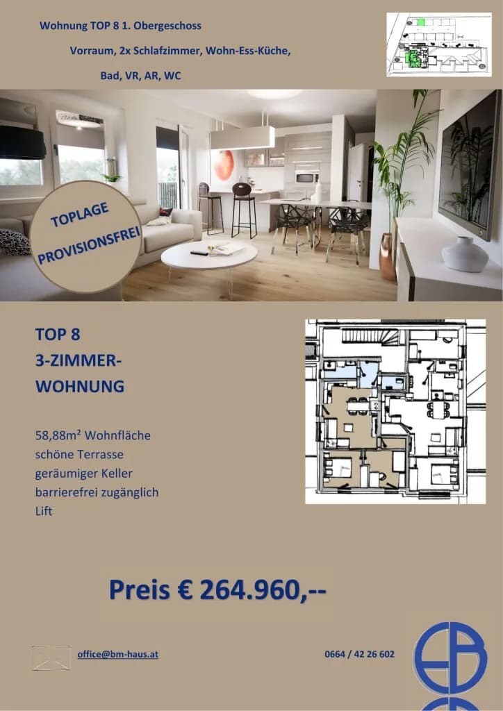 3-Zimmer-Wohnung kaufen in Wolfsberg – 64,19 m², € 288.855 – Bild 11 von 12