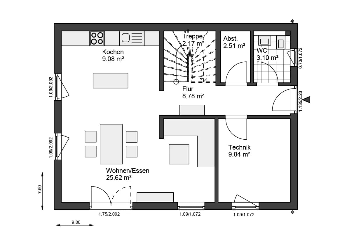 3-Zimmer-Haus kaufen in Baden – 122 m², € 599.500 – Bild 2 von 5