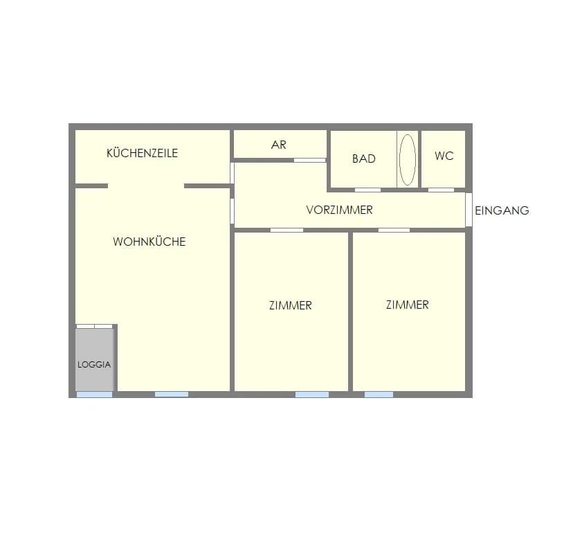 3-Zimmer-Wohnung kaufen in Baden – 78 m², € 260.000 – Bild 11 von 13