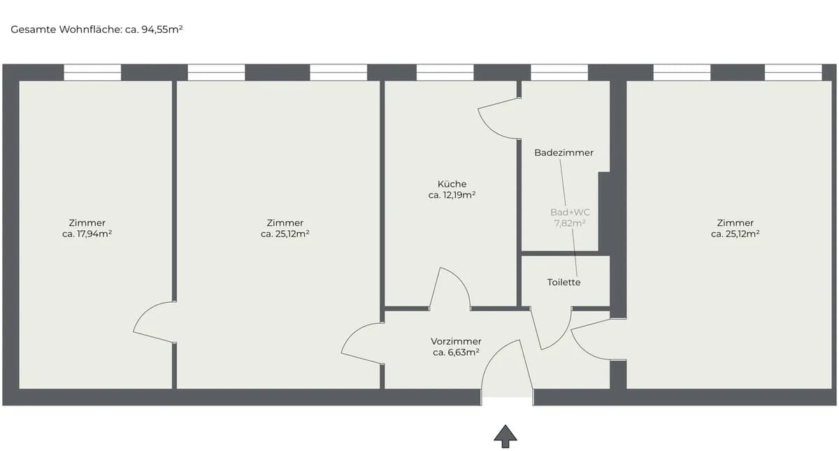3-Zimmer-Wohnung mieten in Baden – 94,55 m², € 870 – Bild 11 von 11
